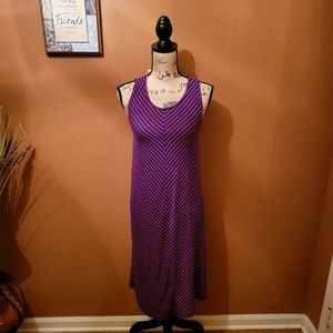 A.N.A Red Blue Stretch Maxi Tank Dress